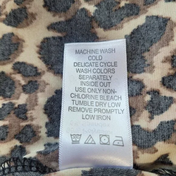 Ellos Plus Size 3X Fit And Flare Knit Pullover Leopard Dress Sleeveless Stretchy - Picture 7 of 10